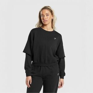 GYMSHARK Lifting Oversized Sweatshirt Black Crewneck Pullover, Size M